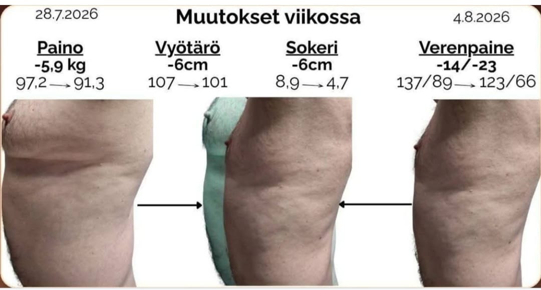 Mies, 57, muutos viikossa